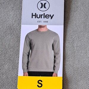 Hurley Mens Sweatshirt Green Pique Crewneck Active Midweight Regular Fit Size S
